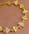 22Kt Solid Gold Design Heart Charms Bracelet With White Stone BRAC1094