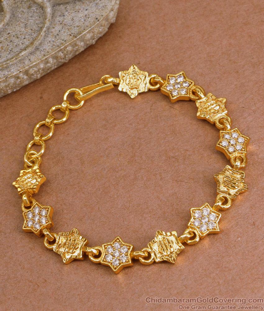 High Quality Micro Gold Polish Floral Bracelet Design Online BRAC1095