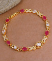 Glittering Ruby White Stone Gold Tone Bracelet Shop Online BRAC1097