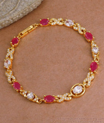 Glittering Ruby White Stone Gold Tone Bracelet Shop Online BRAC1097 Glittering Ruby White Stone Gold Tone Bracelet Shop Online BRAC1097
