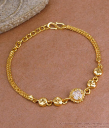 Real Gold Design Single White Stone Bracelet For Daily Wear BRAC1098 Real Gold Design Single White Stone Bracelet For Daily Wear BRAC1098