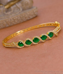 New Arrival Green Stone Gold Imitation Kada Bracelet Shop Online BRAC1103 New Arrival Green Stone Gold Imitation Kada Bracelet Shop Online BRAC1103