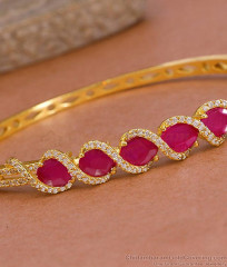 Buy Ruby White Stone Gold Imitation Kada Bracelet Designs BRAC1104 Buy Ruby White Stone Gold Imitation Kada Bracelet Designs BRAC1104