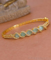 Regular Use Gold Plated Kada Bracelet With Green Gemstone BRAC1106
