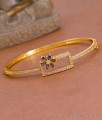 Modern Gold Plated Kada Bracelet Floral Violet Stone Design BRAC1107 Modern Gold Plated Kada Bracelet Floral Violet Stone Design BRAC1107