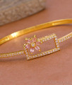 Latest Geomteric Design Pink Stone Gold Plated Kada Bracelet BRAC1108 Latest Geomteric Design Pink Stone Gold Plated Kada Bracelet BRAC1108