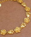 Adorable Rose With Heart Dollar Trendy Gold Tone Bracelet For Regular Use BRAC111