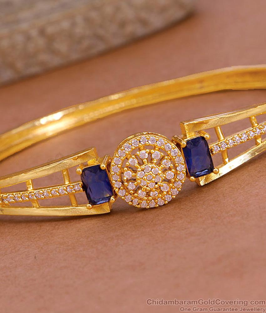 Elegant Bridal Wear Gold Covering Kada Bracelet With Stone BRAC1114