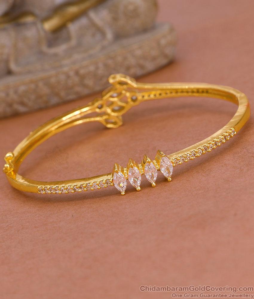 Double Design Gold Imitation Kada Bracelet With Ad Stone BRAC1115