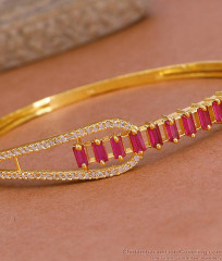 Stunning Ruby Stone Gold Imitation Bracelet Kada Design Online BRAC1116 Stunning Ruby Stone Gold Imitation Bracelet Kada Design Online BRAC1116