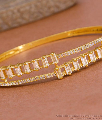 Full White Stone Kada Bracelet Gold Imitation Design Online BRAC1117