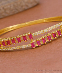 High Quality Gold Imitation Kada Bracelet Ruby Stone Design For College Wear BRAC1118 High Quality Gold Imitation Kada Bracelet Ruby Stone Design For College Wear BRAC1118
