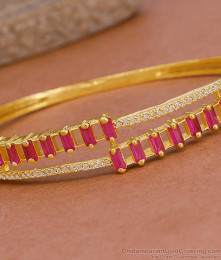 High Quality Gold Imitation Kada Bracelet Ruby Stone Design For College Wear BRAC1118 High Quality Gold Imitation Kada Bracelet Ruby Stone Design For College Wear BRAC1118