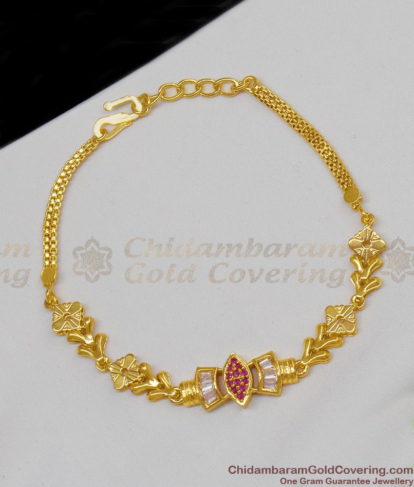 High On Gold Two Color Ruby Stone Imitation Bracelet Design BRAC112