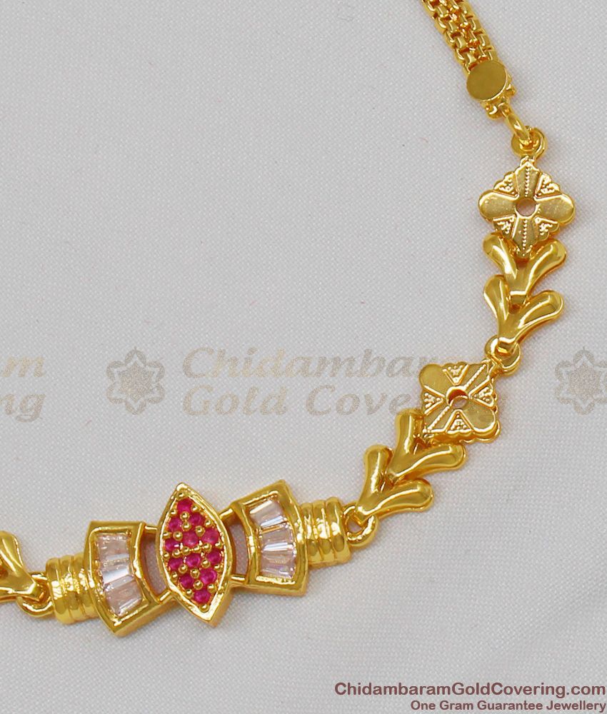 High On Gold Two Color Ruby Stone Imitation Bracelet Design BRAC112