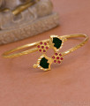 Traditional Green Palakka Stone Gold Imitation Bracelet Design Online BRAC1120