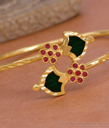 Traditional Green Palakka Stone Gold Imitation Bracelet Design Online BRAC1120 Traditional Green Palakka Stone Gold Imitation Bracelet Design Online BRAC1120