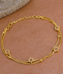 New Arrival Ruby White Stone Gold Imitation Bracelet Chain Design BRAC1128 New Arrival Ruby White Stone Gold Imitation Bracelet Chain Design BRAC1128