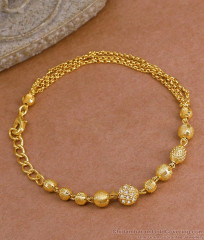 High Quality Golden Bead Design Bracelet With White Stone Design BRAC1129