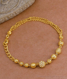 High Quality Golden Bead Design Bracelet With White Stone Design BRAC1129