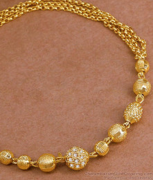 High Quality Golden Bead Design Bracelet With White Stone Design BRAC1129