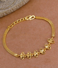 Plain One Gram Gold Bracelet Floral Design For Regular Use BRAC1130 Plain One Gram Gold Bracelet Floral Design For Regular Use BRAC1130
