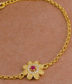 Flower Design Ad Stone Chain Type Gold Bracelet Collections Online BRAC1131