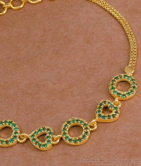 Stylish Green Stone Heart Charm Gold Imitation Bracelet Shop Online BRAC1132 Stylish Green Stone Heart Charm Gold Imitation Bracelet Shop Online BRAC1132