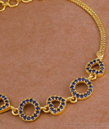 Glittering Blue Sapphire Stone Gold Imitation Bracelet Shop Online BRAC1134
