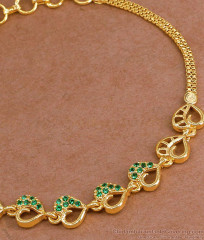 Latest Heart Design Emerald Stone Bracelet 1 Gram Gold Jewelry BRAC1138 Latest Heart Design Emerald Stone Bracelet 1 Gram Gold Jewelry BRAC1138