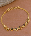 Premium Quality Micro Gold Polish Bracelet Black Stone Design BRAC1139 Premium Quality Micro Gold Polish Bracelet Black Stone Design BRAC1139