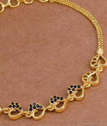 Premium Quality Micro Gold Polish Bracelet Black Stone Design BRAC1139 Premium Quality Micro Gold Polish Bracelet Black Stone Design BRAC1139