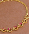 Trendy One Gram Gold Heart Bracelet Ruby Stone Design Online BRAC1140 Trendy One Gram Gold Heart Bracelet Ruby Stone Design Online BRAC1140