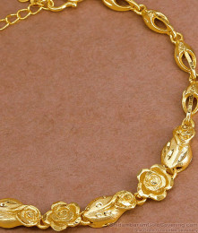 Two Gram Gold Flower Design Bracelet Chain Type For Women Online BRAC1142 Two Gram Gold Flower Design Bracelet Chain Type For Women Online BRAC1142