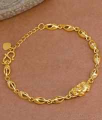 Real Gold Tone Dragon Motif Bracelet For Bridal Wear Online BRAC1143