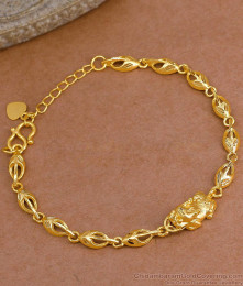 Real Gold Tone Dragon Motif Bracelet For Bridal Wear Online BRAC1143