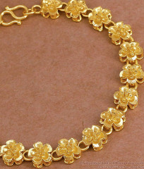 3D Flower Design Gold Imitation Bracelet For College Girls BRAC1146 3D Flower Design Gold Imitation Bracelet For College Girls BRAC1146