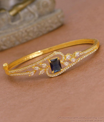 Stylish Sapphire Gemstone One Gram Gold Kada Bracelet Online BRAC1149