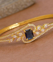 Stylish Sapphire Gemstone One Gram Gold Kada Bracelet Online BRAC1149 Stylish Sapphire Gemstone One Gram Gold Kada Bracelet Online BRAC1149