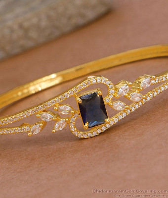 Stylish Sapphire Gemstone One Gram Gold Kada Bracelet Online BRAC1149