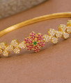 Beautiful Floral Design Multi Color Stone Kada Bracelet For Women BRAC1151