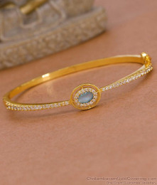 Ocean Blue Gemstone Diamond Bracelet Gold Imitation Jewelry BRAC1156