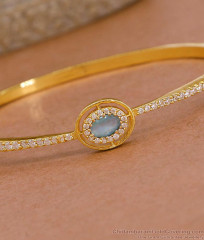Ocean Blue Gemstone Diamond Bracelet Gold Imitation Jewelry BRAC1156