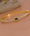 High Quality Micro Gold Plated Kada Bracelet With Saphhire Gemstone BRAC1157