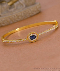 High Quality Micro Gold Plated Kada Bracelet With Saphhire Gemstone BRAC1157
