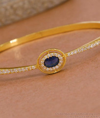High Quality Micro Gold Plated Kada Bracelet With Saphhire Gemstone BRAC1157