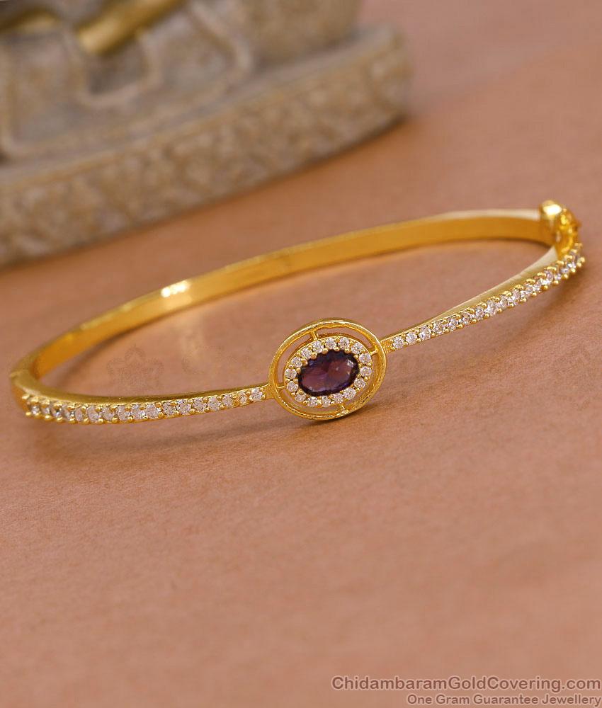 New Arrival Violet Stone Gold Imitation Bracelet Design Online BRAC1158