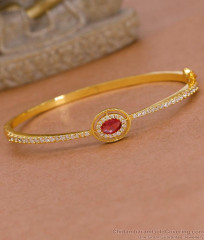 Premium Look Ruby Stone Kada Bracelet Gold Imitation Jewelry BRAC1160
