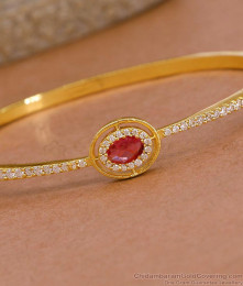 Premium Look Ruby Stone Kada Bracelet Gold Imitation Jewelry BRAC1160