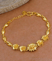 22Kt Gold 3D Flower Bracelet Design Forming Jewelry Online BRAC1162
